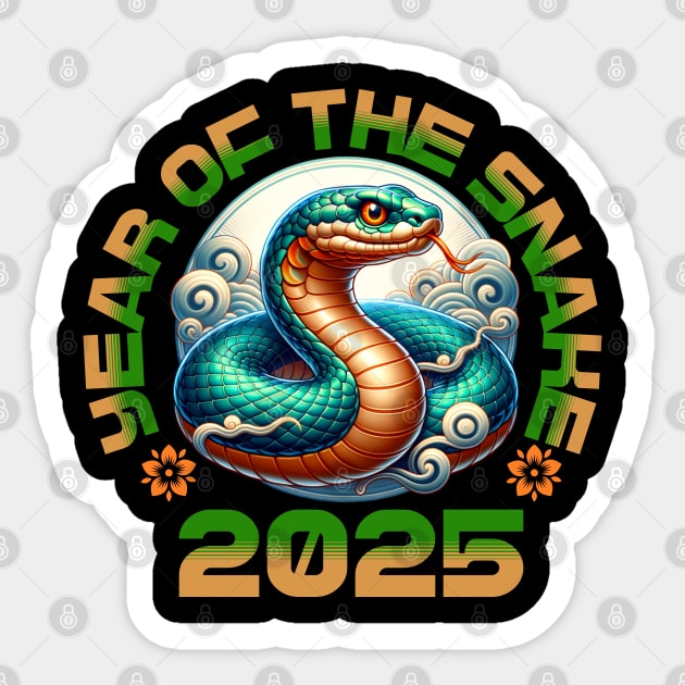 Year of the Snake 2025 T-Shirt Chinese Zodiac Snake Tee Lunar New Year Shirt Sticker by Urbanprint